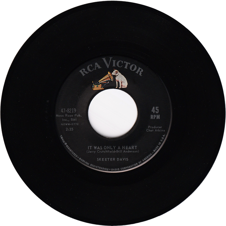 Skeeter Davis - I Can't Stay Mad At You / It Was Only A Heart [Indianapolis Pressing]