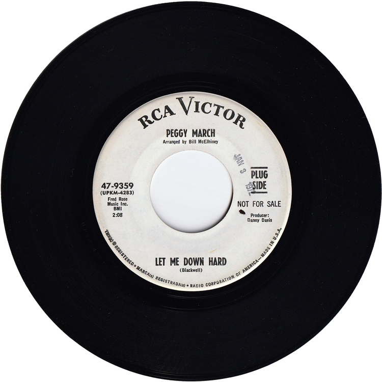 Peggy March - Let Me Down Hard / Have A Good Time [Promo, Hollywood Pressing]