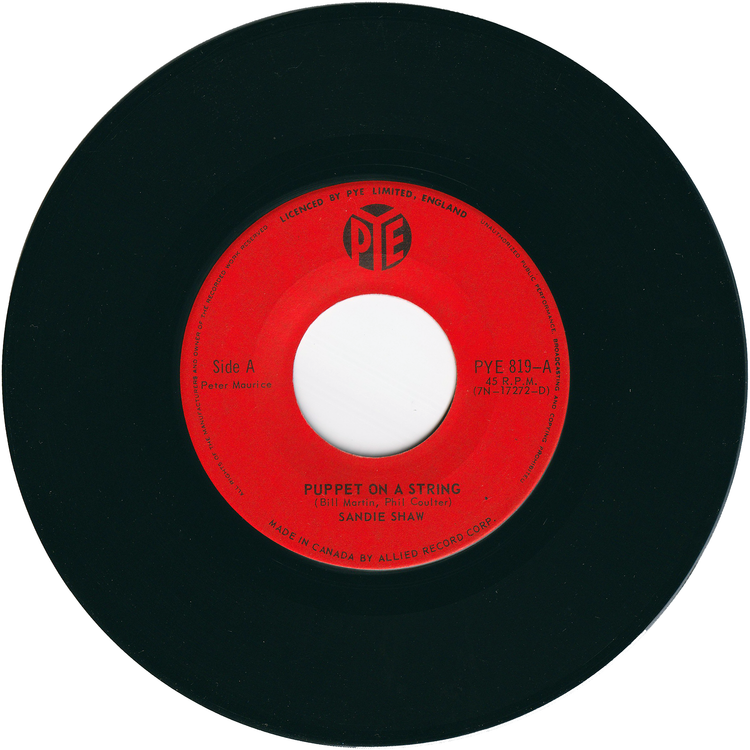 Sandie Shaw - Puppet On A String / Tell The Boys [Canada]