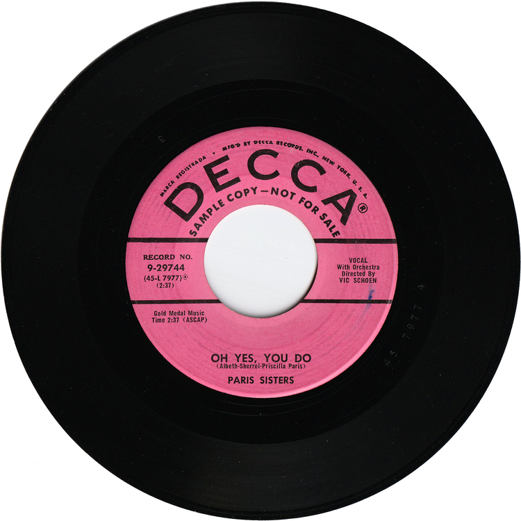 The Paris Sisters - Oh Yes, You Do / Lover Boy [Promo]