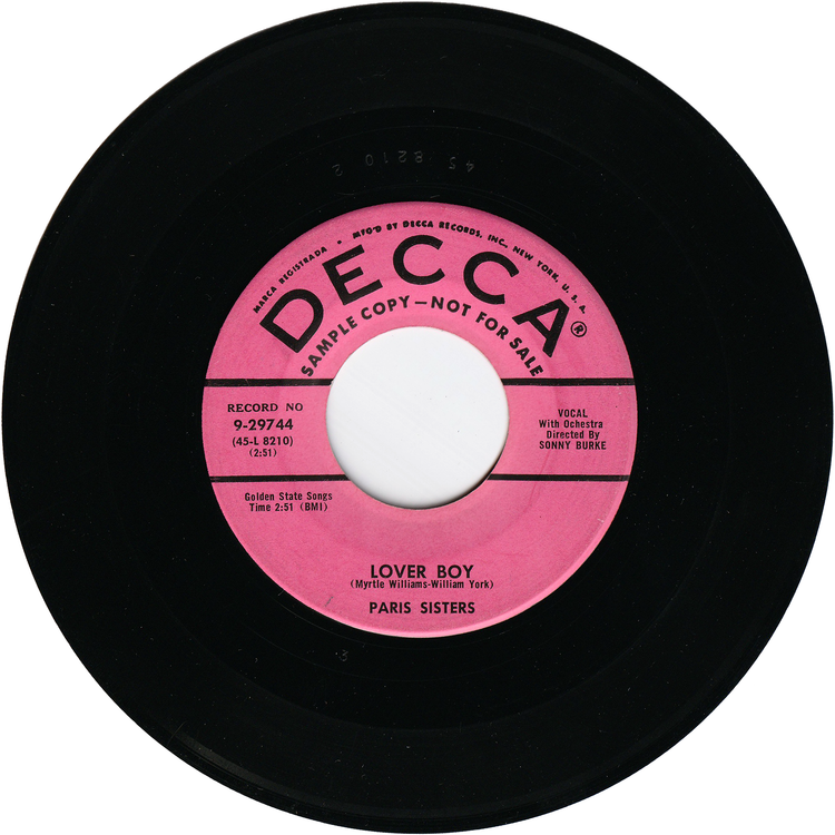 The Paris Sisters - Oh Yes, You Do / Lover Boy [Promo]