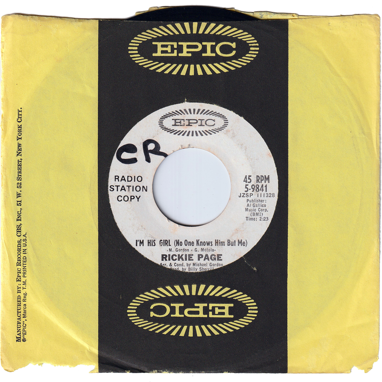 Rickie Page - I'm His Girl (No One Knows Him But Me) / I Cry Inside [Promo]