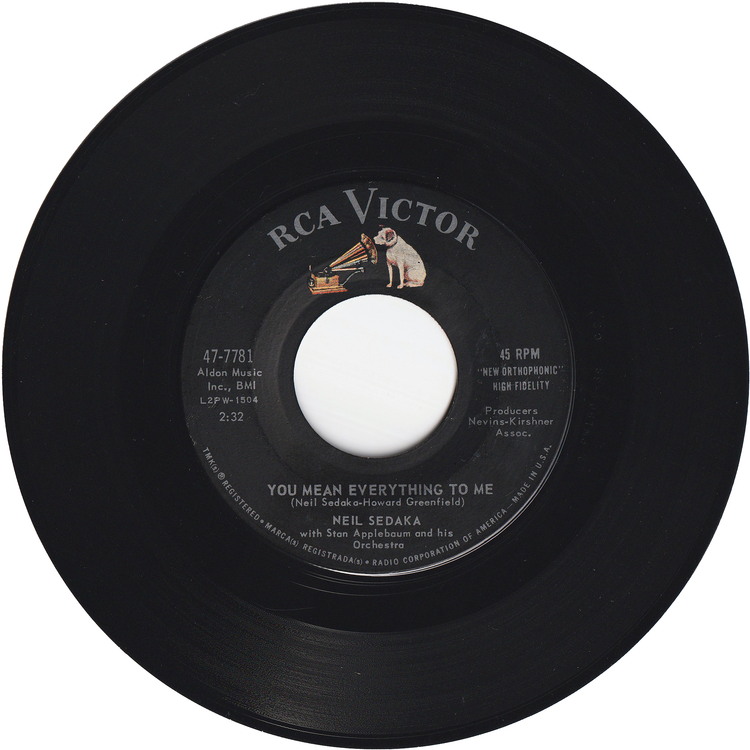 Neil Sedaka - Run Samson Run / You Mean Everything To Me [Rockaway Pressing, w/PS]