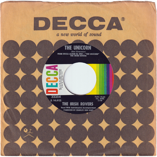 The Irish Rovers - The Unicorn / Black Velvet Band [Gloversville Pressing]