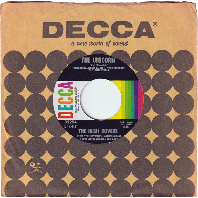The Irish Rovers - The Unicorn / Black Velvet Band [Gloversville Pressing]