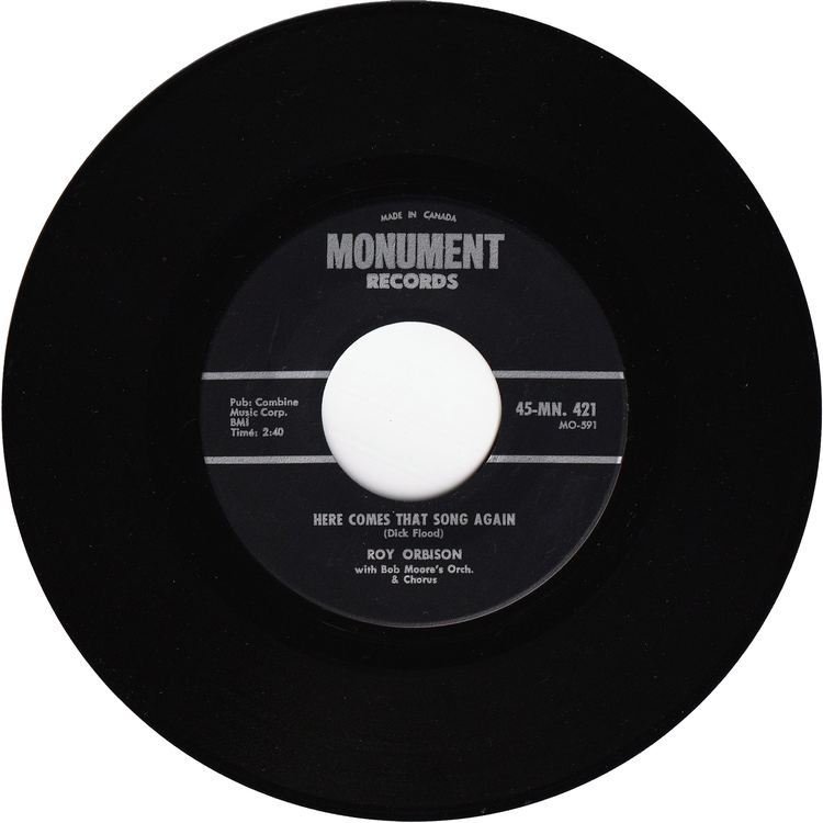 Roy Orbison - Only The Lonely (Know How I Feel) / Here Comes That Song Again [Canada]