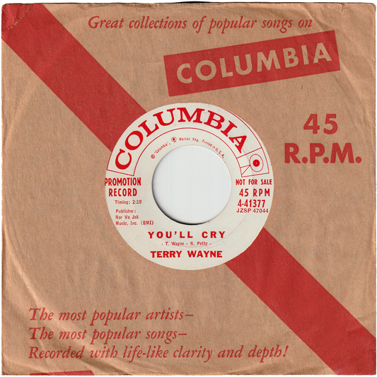 Terry Wayne - You'll Cry / Go Steady With Me [Promo]