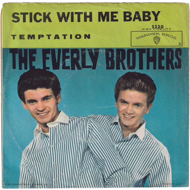 The Everly Brothers - Temptation / Stick With Me Baby [Styrene, Bridgeport Pressing, w/PS]