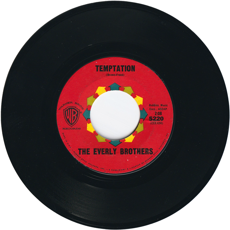 The Everly Brothers - Temptation / Stick With Me Baby [Styrene, Bridgeport Pressing, w/PS]