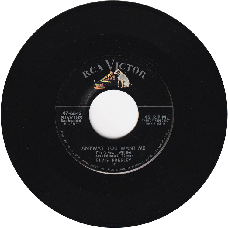 Elvis Presley - Love Me Tender / Anyway You Want Me (That's How I Will Be) [Silver Line Label]