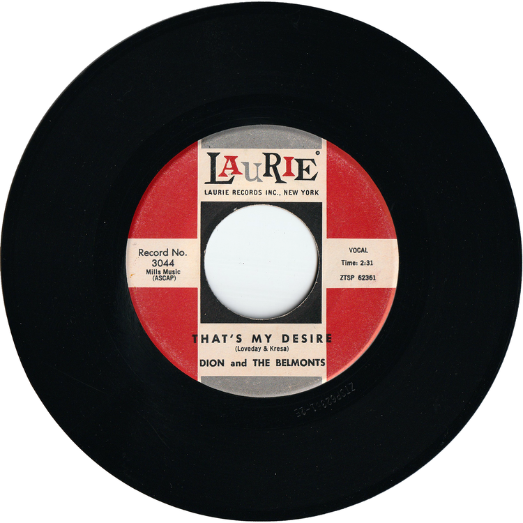 Dion & The Belmonts - Where Or When / That's My Desire