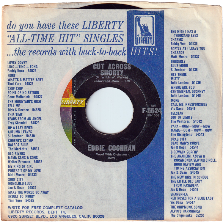Eddie Cochran (& The Crickets) - Cut Across Shorty / Three Steps To Heaven