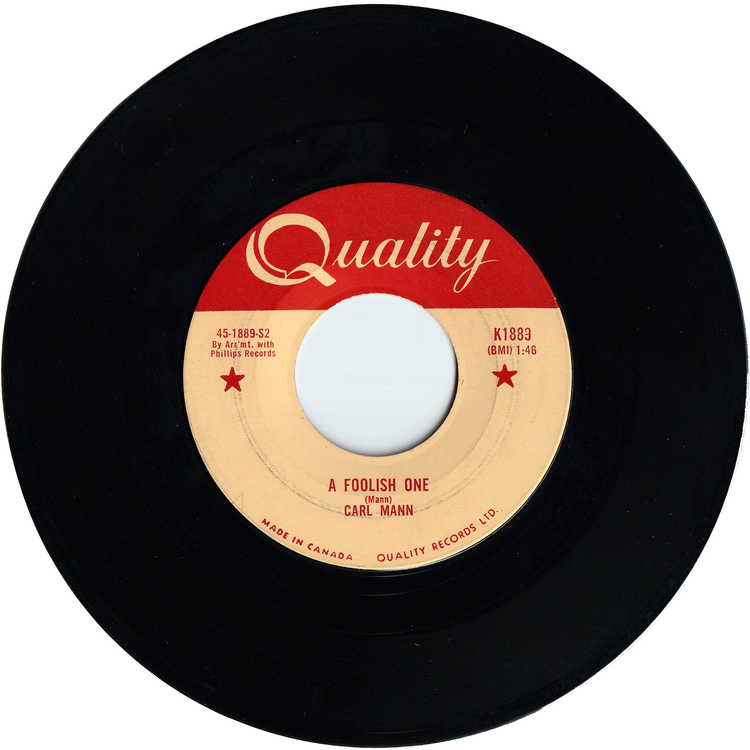 Carl Mann - Mona Lisa / Foolish One [Canada]