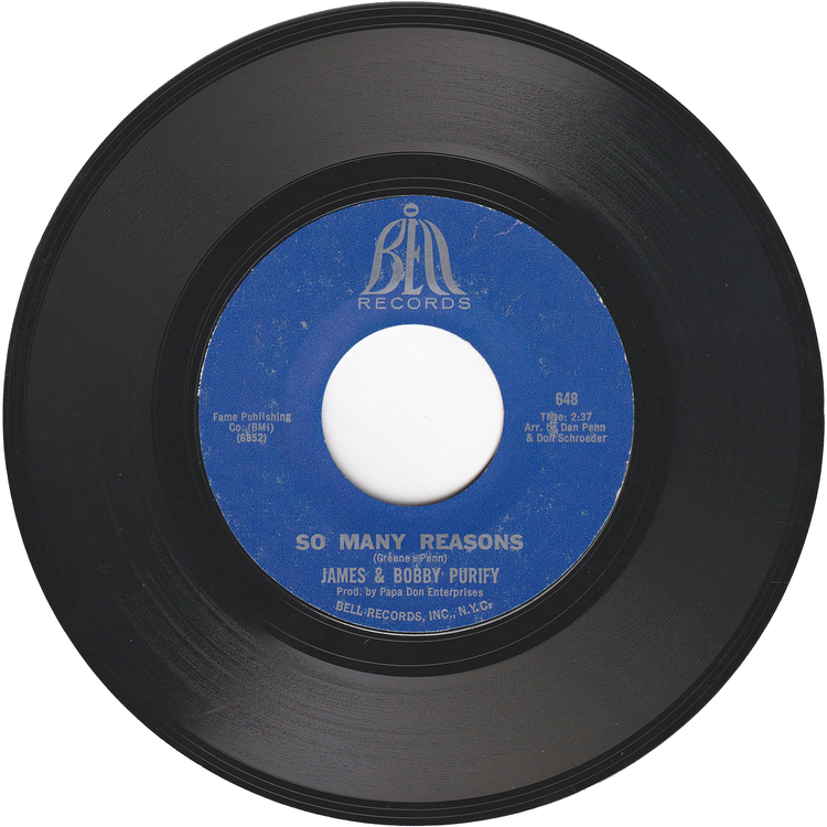 James & Bobby Purify - I'm Your Puppet / So Many Reasons [Styrene, Monarch Pressing]