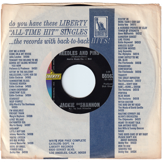 Jackie DeShannon - Needles & Pins / Did He Call Today, Mama? [Styrene, Monarch Pressing]