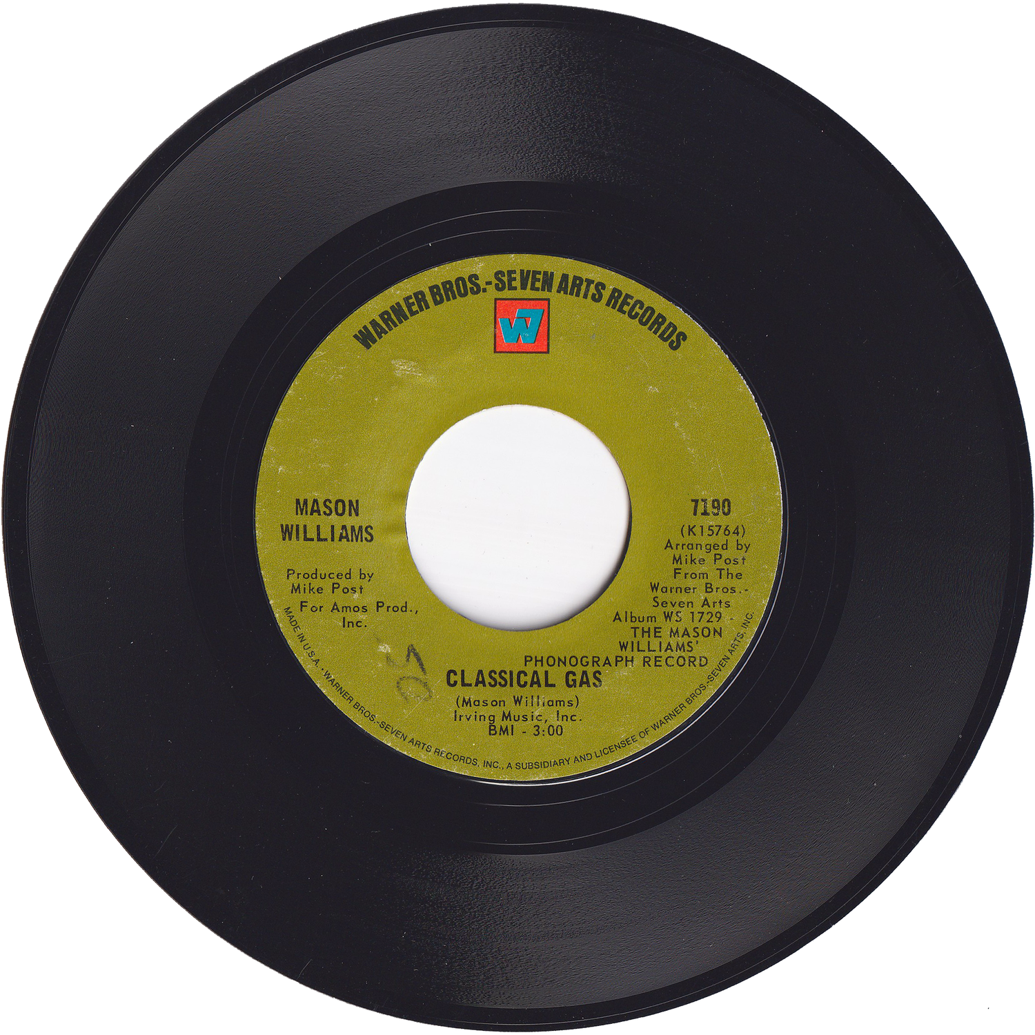 Mason Williams - Classical Gas / Long Time Blues – NIGHT BEAT RECORDS