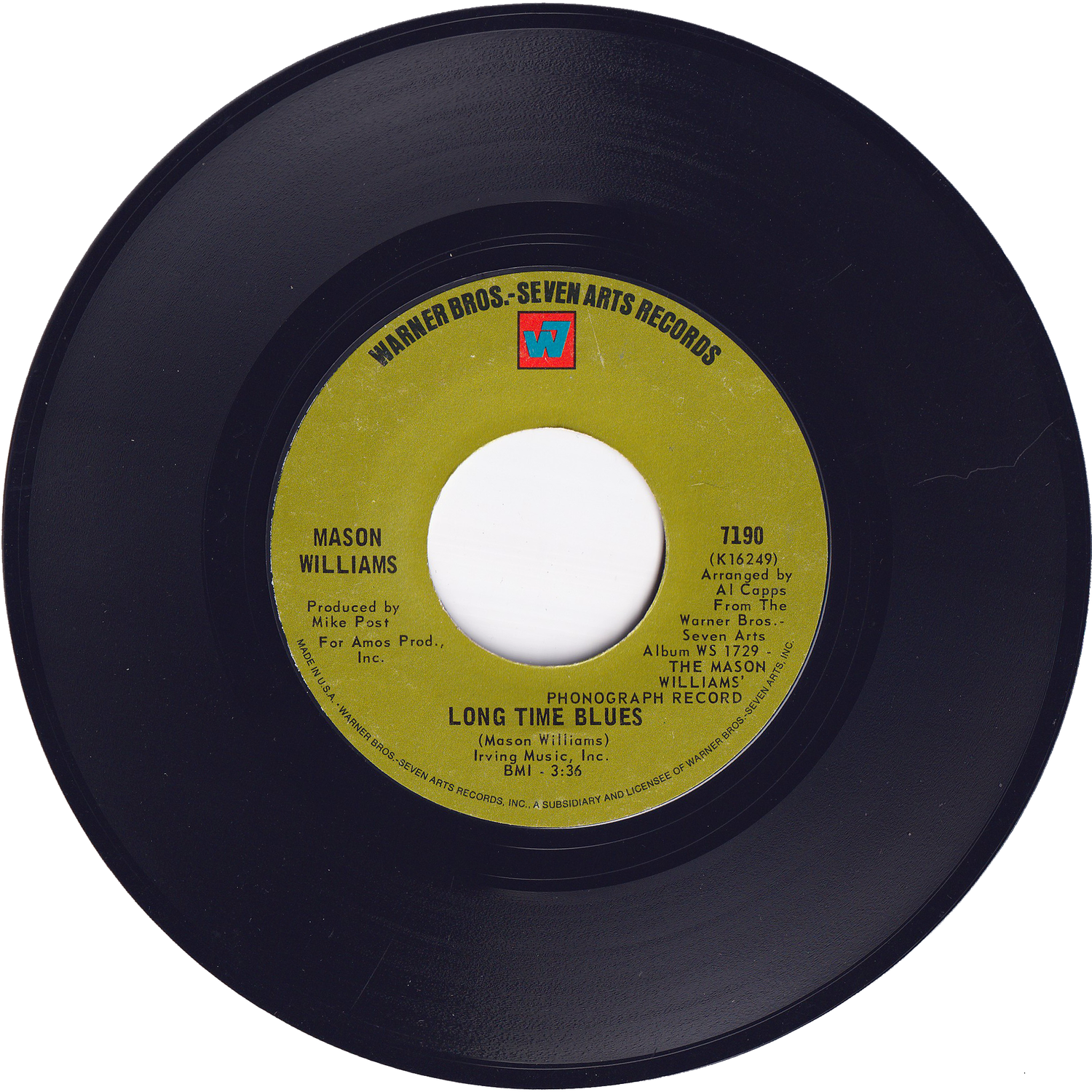 Mason Williams - Classical Gas / Long Time Blues – NIGHT BEAT RECORDS