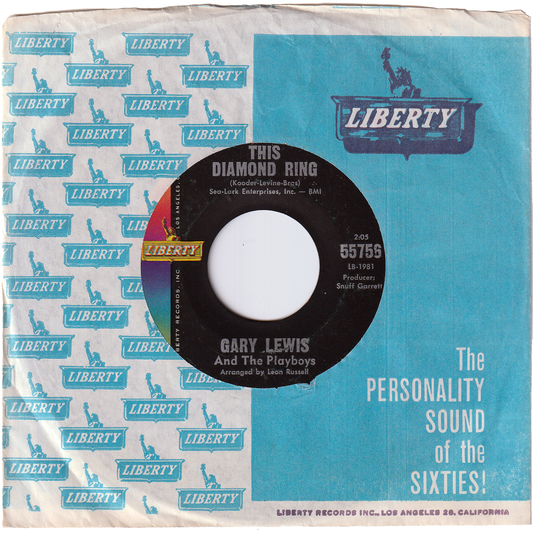 Gary Lewis & The Playboys - This Diamond Ring / Hard To Find [Styrene, Monarch Pressing]