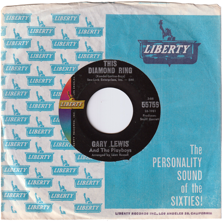 Gary Lewis & The Playboys - This Diamond Ring / Hard To Find [Styrene, Monarch Pressing]