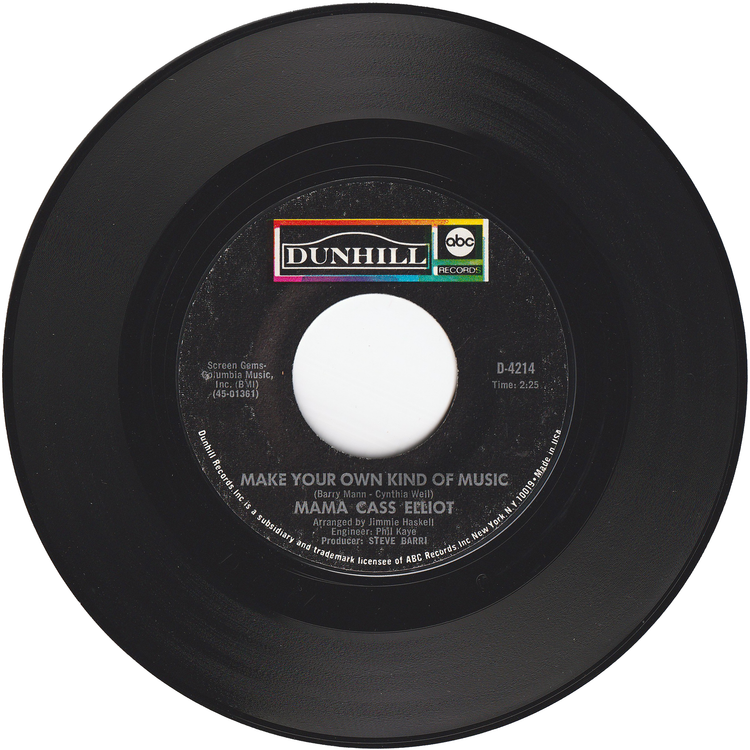 Mama Cass Elliot - Make Your Own Kind Of Music / Lady Love [Styrene, Monarch Pressing]