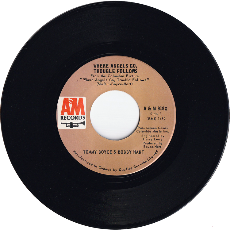 Tommy Boyce & Bobby Hart - Goodbye Baby (I Don't Want To See You Cry) / Where Angels Go, Trouble Follows [Canada, Picture Sleeve]