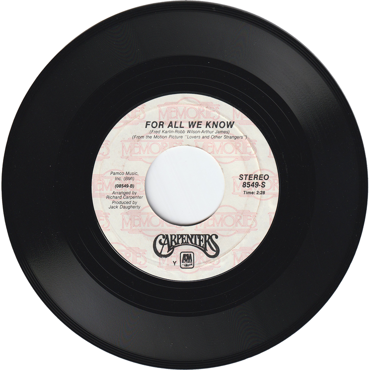 Carpenters - We've Only Just Begun / For All We Know [Re-Issue]