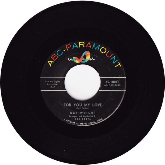 Nat Wright - For You My Love / Anything