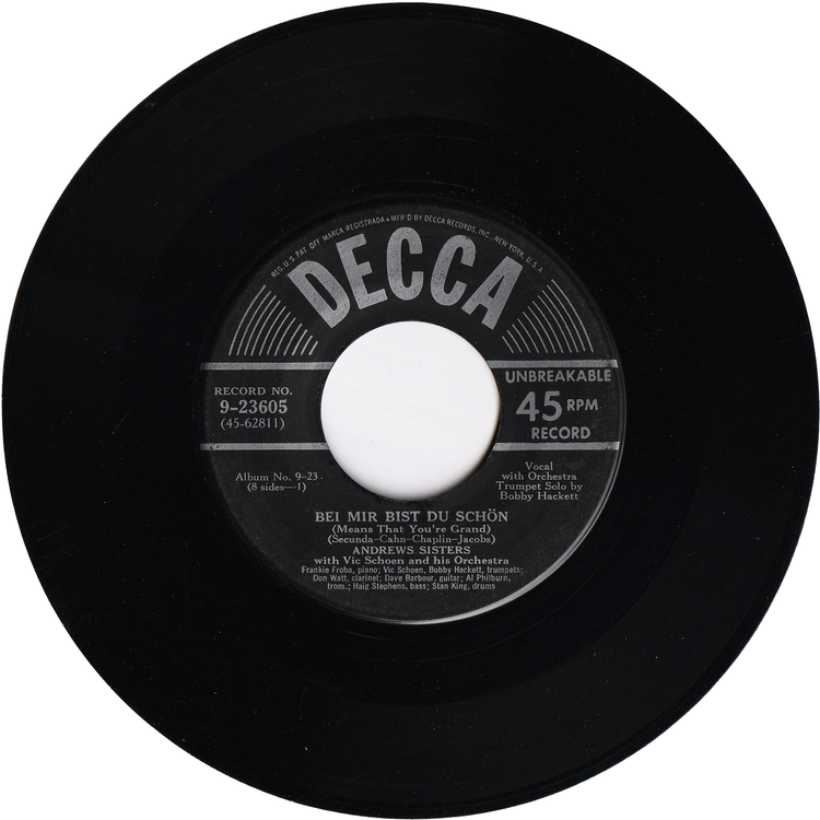 The Andrews Sisters - Bei Mir Bist Du Schon (Means That You're Grand) / Joseph! Joseph!