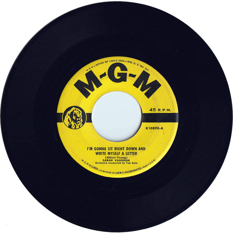 Sarah Vaughan - I'm Gonna Sit Right Down And Write Myself A Letter / I'm Through With Love
