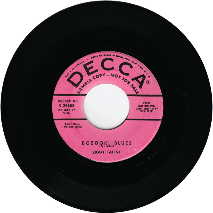 Ziggy Talent - Bozooki Blues / Cheek To Cheek (Cha Cha) [Promo]