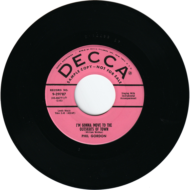 Phil Gordon With Page Cavanaugh Trio - (That Place) Down The Road A Piece / I'm Gonna Move To The Outskirts Of Town [Promo]