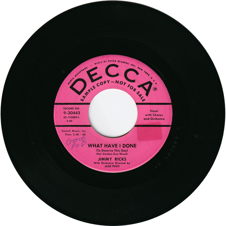 Jimmy Ricks - Lazy Mule / What Have I Done (To Deserve This Day) [Promo]