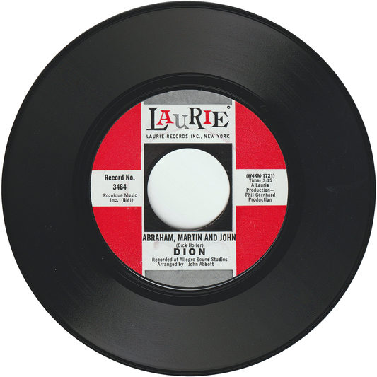 Dion - Abraham, Martin & John / Daddy Rollin' [Styrene, Monarch Pressing]