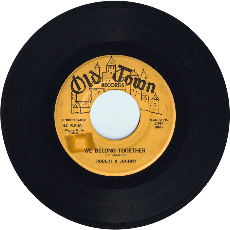 Robert & Johnny - We Belong Together / Walking In The Rain [1st.press, Yellow color label with black logo and lettering]