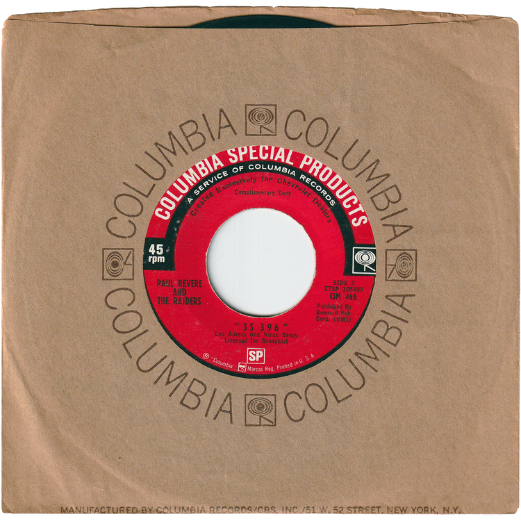 Paul Revere & The Raiders - SS 396 / The Cyrkle - Camaro
