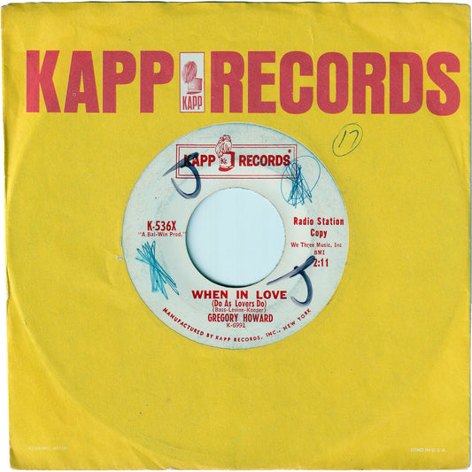 Gregory Howard - When In Love (Do As Lovers Do) / Sweet Pea [Promo]