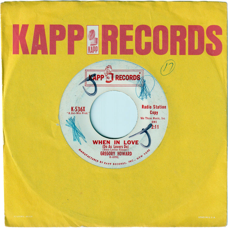 Gregory Howard - When In Love (Do As Lovers Do) / Sweet Pea [Promo]