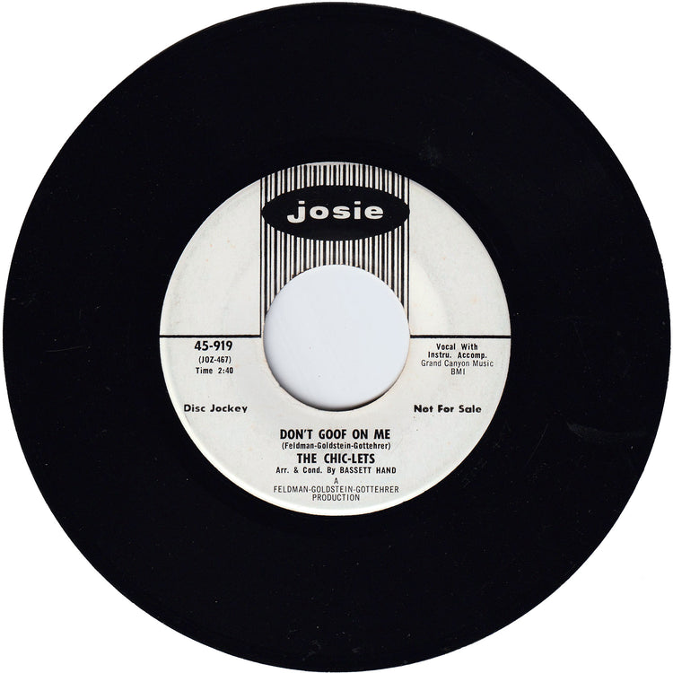 The Chic-Lets - I Want You To Be My Boyfriend / Don't Goof On Me [Promo]