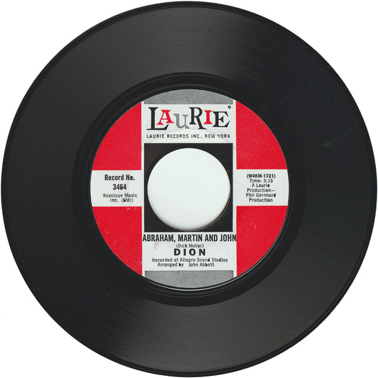 Dion - Abraham, Martin & John / Daddy Rollin' [Styrene, Monarch Pressing]