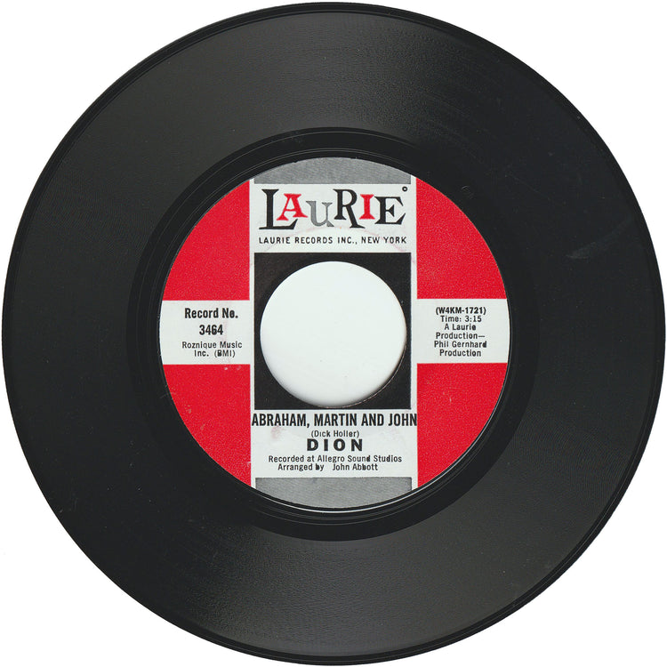 Dion - Abraham, Martin & John / Daddy Rollin' [Styrene, Monarch Pressing]
