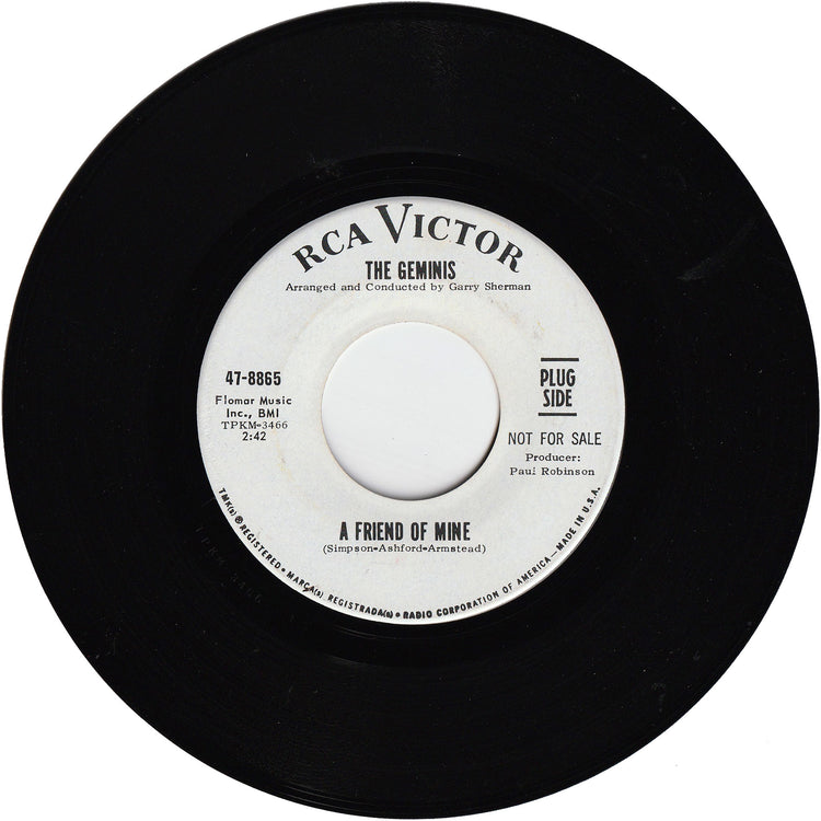 The Geminis - A Friend Of Mine / You Put A Hurtin' On Me [Promo]