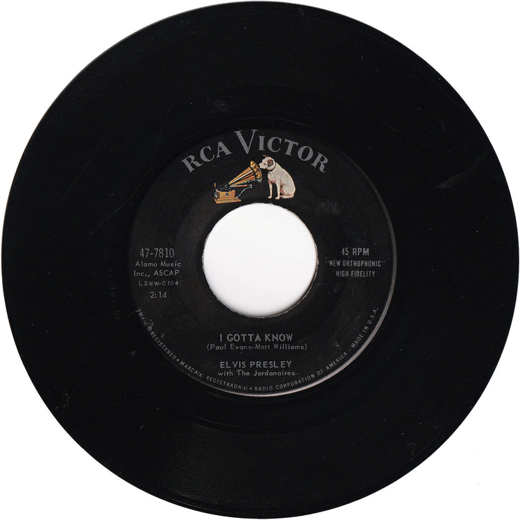 Elvis Presley - Are You Lonesome To-Night? / I Gotta Know [Picture Sleeve]