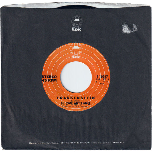 The Edgar Winter Group - Frankenstein / Undercover Man [Repress, Styrene, Terre Haute Pressing, Orange Label]