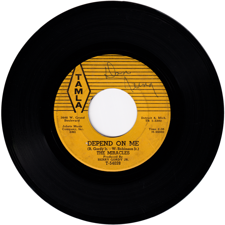 The Miracles - Way Over There / Depend On Me (TAMLA "Stripes" label)