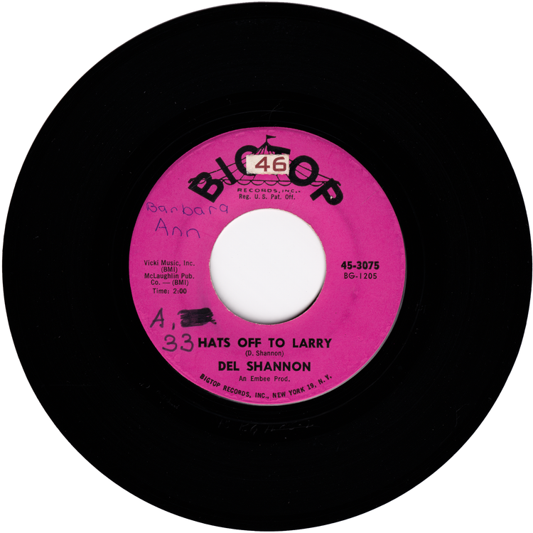 Del Shannon - Hats Off To Larry / Don't Gild The Lily, Lily