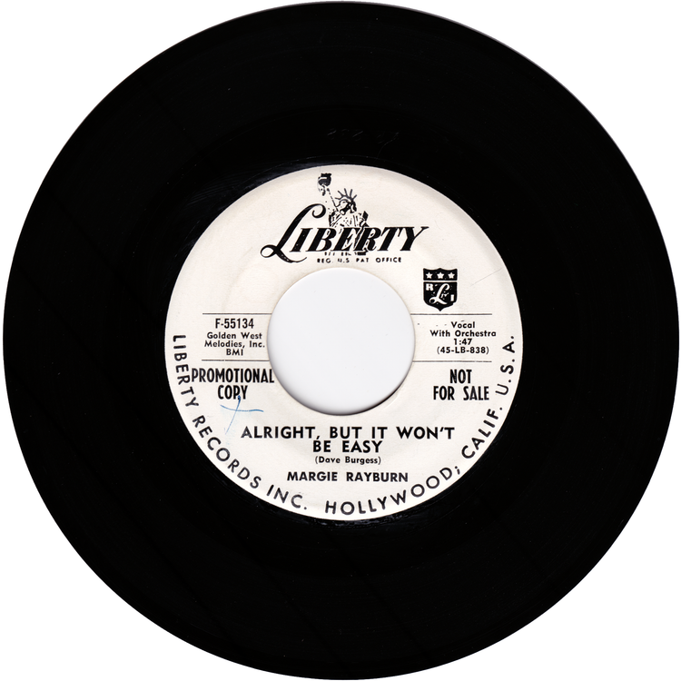 Margie Rayburn - Alright, But It Won't Be Easy / I Would (Promo)