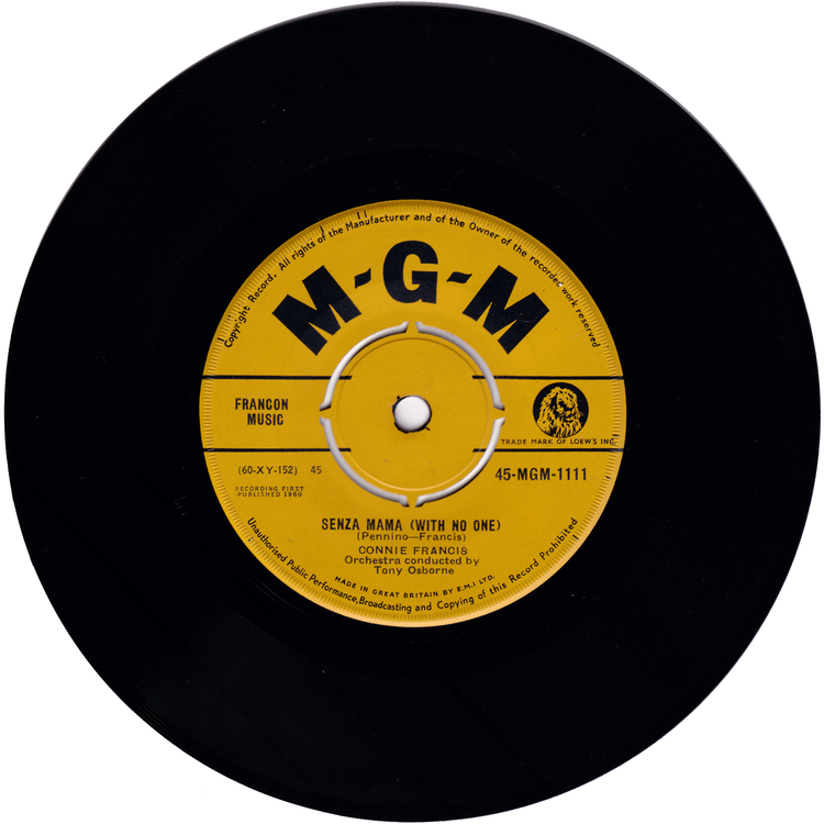 Connie Francis - Many Tears Ago / Senza Mamm (With No One) (UK)