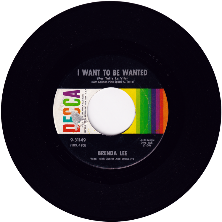 Brenda Lee - I Want To Be Wanted / Just A Little (w/PS)