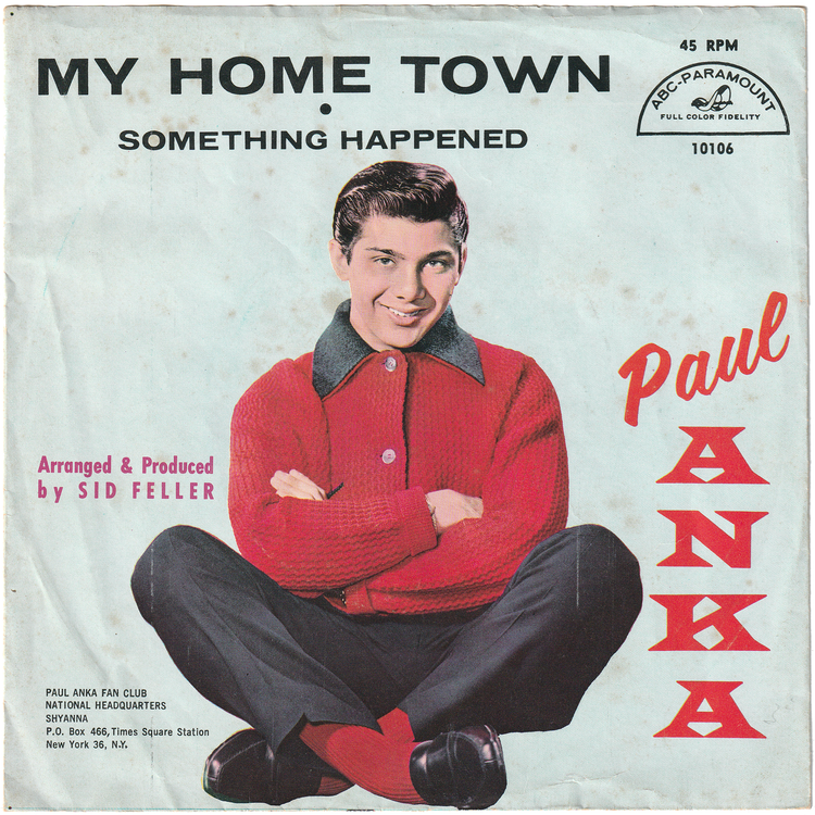 Paul Anka - My Home Town / Something Happened (w/PS)