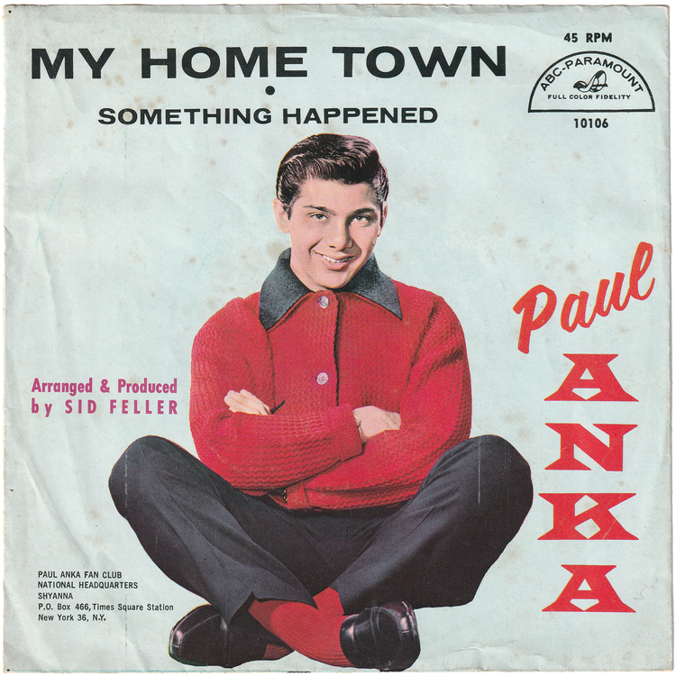 Paul Anka - My Home Town / Something Happened (w/PS) – NIGHT BEAT RECORDS